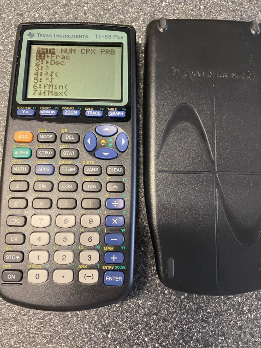 Texas Instruments TI-83 Plus Graphing Calculator - Black with Blue Buttons